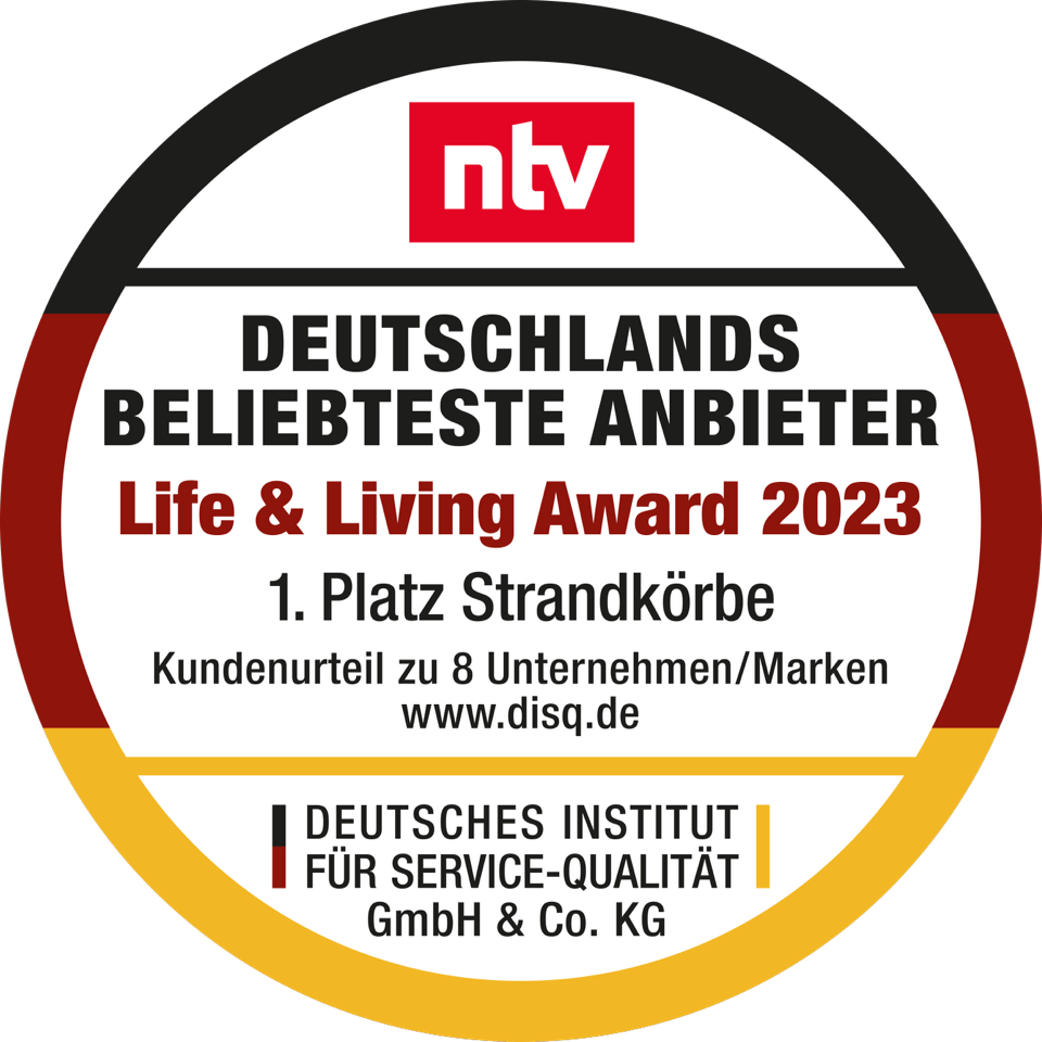 Deutschlands Beliebteste Anbieter 2023 Korbwerk gewinnt in der Kategorie Strandkörbe!