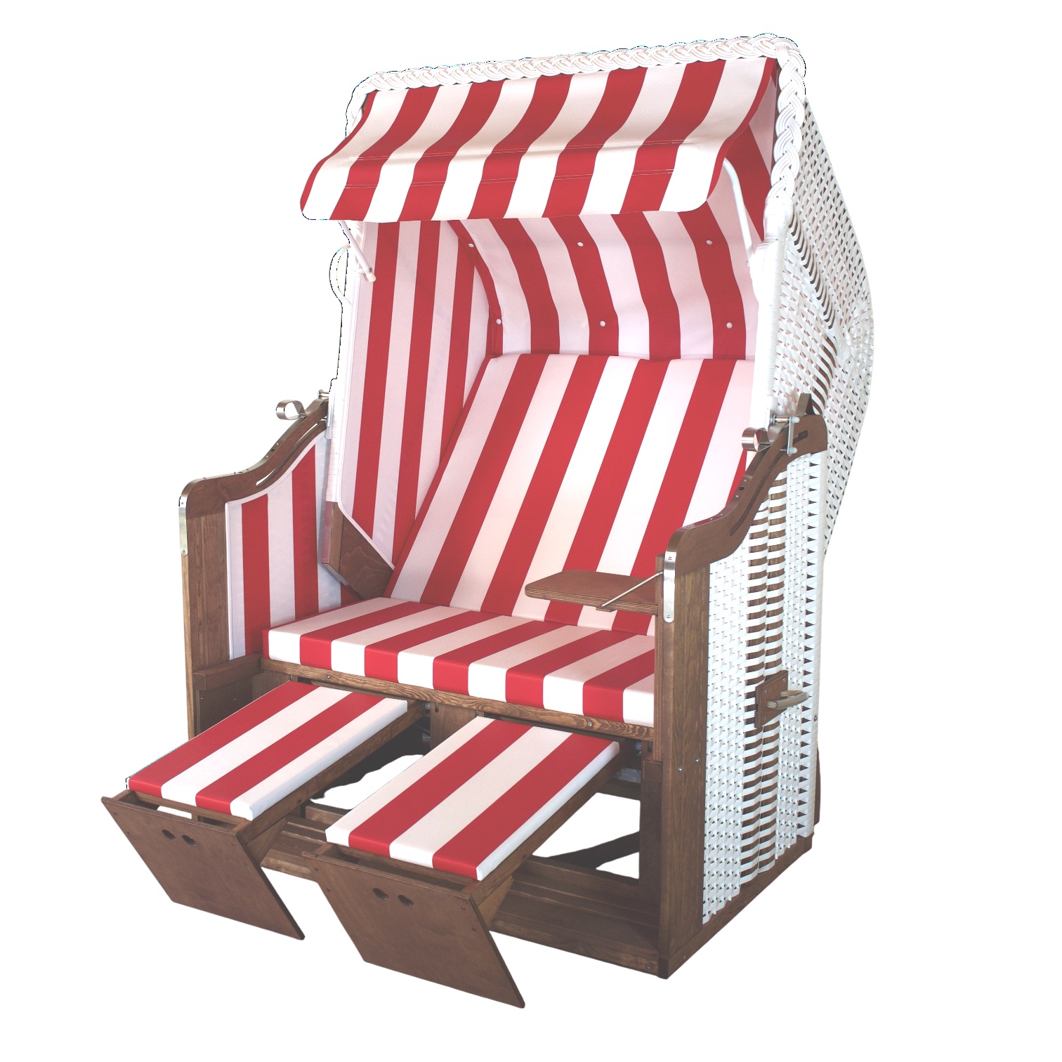 AB 250231 Strandkorb, rot, weiß