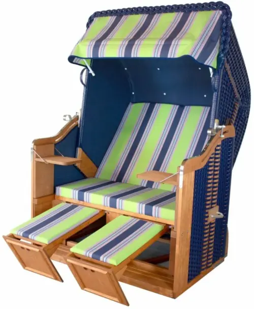 Strandkorb "Jeans Ost" - Zweisitzer Ostseeform Halblieger